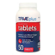 BX/50 TRUEPLUS GLUCOSE TABLETS, RASPBERRY Manufacturer #: P1H01RS-50